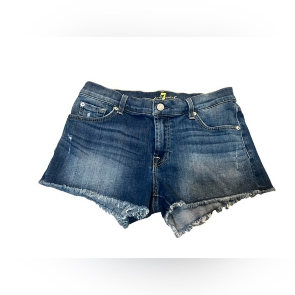 7 For All Mankind Distressed Denim Shorts Size 27